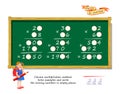 Mathematical logic puzzle game for smartest. Column multiplication method. Solve examples and write the missing numbers in empty