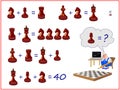 Mathematical logic puzzle game for smartest. How much is the pawn? Solve examples and count the price of all chess pieces. Page