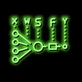 mathematical model neural network neon glow icon illustration Royalty Free Stock Photo