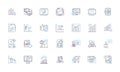 Mathematical Models line icons collection. Equations, Variables, Functions, Systems, Optimization, Approximation Royalty Free Stock Photo