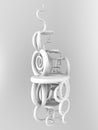 Mathematical Morphology 3D System - 3D Image Tentacles Aesthetic Template - Generative Plexus Graphic Design