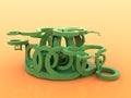 Mathematical Morphology 3D System - 3D Image Tentacles Aesthetic Template - Generative Plexus Graphic Design