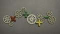 Mathematical Operations and Engineering Gears Concept for STEM Education and Logic Royalty Free Stock Photo