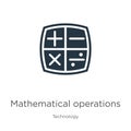 Mathematical operations icon vector. Trendy flat mathematical operations icon from technology collection isolated on white