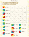 Mathematical patterns. Worksheet. Solve examples. Find the result