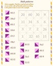 Mathematical patterns. Worksheet. Solve examples. Find the result of each of them on one of the cells of the field