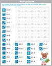 Mathematical patterns. Worksheet. Solve examples. Find the result of each of them on one of the cells of the field