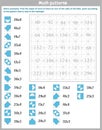 Mathematical patterns. Worksheet. Solve examples. Mathematical patterns