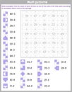 Mathematical patterns. Worksheet. Solve examples. Find the result of each
