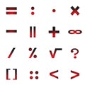 Mathematical symbols of an icon.