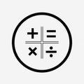 Mathematical Symbols Plus Minus Multiply Divide Inside Circle Icon mathematics Royalty Free Stock Photo
