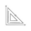 Mathematical tools representation with ruler and axis for linear graph and geometry Royalty Free Stock Photo