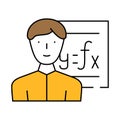 mathematician engineer worker icon color illustration