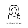 Mathematician icon. Trendy modern flat linear vector Mathematician icon on white background from thin line Professions collection