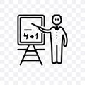Mathematician vector linear icon isolated on transparent background, Mathematician transparency concept can be used for web and mo