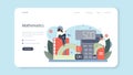 Mathematician web banner or landing page. Mathematician seek