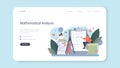 Mathematician web banner or landing page. Mathematician seek