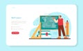 Mathematician web banner or landing page. Mathematician use