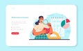 Mathematician web banner or landing page. Mathematician use