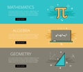 Mathematics. Algebra. Geometry. Vector banners template set