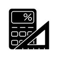 Mathematics black glyph icon Royalty Free Stock Photo