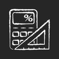 Mathematics chalk white icon on black background Royalty Free Stock Photo