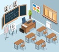 Mathematics Class Isometric Composition Royalty Free Stock Photo