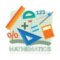 Mathematics concept design. Vector illustration decorative design