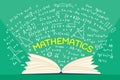 Mathematics education. Math formula. Doodle book. School learn. Children subjects. Kids exam. Geometry and algebra