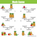 Mathematics educational game for children. balance the scale