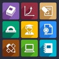 Mathematics Flat Icons Set 51 Royalty Free Stock Photo