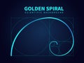 Mathematics formula of fibonacci spiral. Golden ratio section rule. Vector abstract background Royalty Free Stock Photo