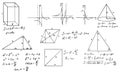 Mathematics and geometry set Royalty Free Stock Photo