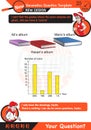Mathematics, graph questions, column, circle, line, pie chart, next generation test template Royalty Free Stock Photo