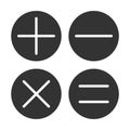 Mathematics Icon Logo Template Calculator Illustration Design. Vector EPS 10 Royalty Free Stock Photo