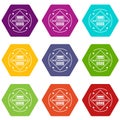 Mathematics icons set 9 vector Royalty Free Stock Photo