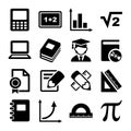 Mathematics Icons Set Royalty Free Stock Photo