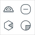 Mathematics line icons. linear set. quality vector line set such as circle, hexagon, substraction Royalty Free Stock Photo