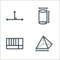 Mathematics line icons. linear set. quality vector line set such as pyramid, rectangular, tube