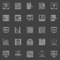 Mathematics line icons