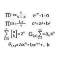 Mathematics and mathematical equations and theorems set Royalty Free Stock Photo