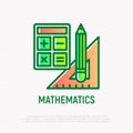 Mathematics symbol thin line icon Royalty Free Stock Photo