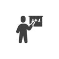 Mathematics teacher vector icon