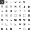 Mathematics vector icons set