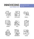 Mathematics - vector line design style icons set