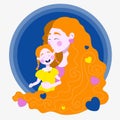 Red-haired mother hugging her little daughter caringly on Mother's Day Royalty Free Stock Photo