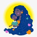 Afro mom caringly hugging her little son on Mother's Day Royalty Free Stock Photo