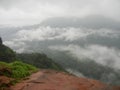 Matheran hill station mountain clouds view Royalty Free Stock Photo