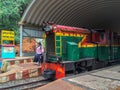 Matheran hill train just arived at Amanlodge station Height above M.S.L 758.95 M in western ghats Maharashtra INDIA