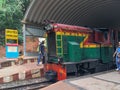 Matheran hill train just arived at Amanlodge station Height above M.S.L 758.95 M in western ghats Maharashtra INDIA